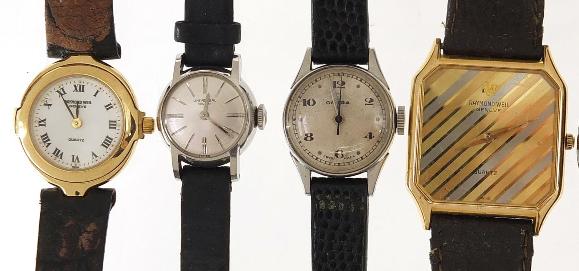 Eight vintage and later ladies and gentlemen's wristwatches including a Raymond Weil, Universal - Image 2 of 6