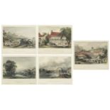 After Thomas Allom - Set of five 19th century engravings of Chinese landscapes including the Polo
