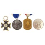 Four military interest medals including Rhodesia/Zimbabwe, Police Reserve Faithful Service medal