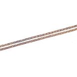 18ct gold Belcher link necklace housed in an 18ct collection box, 46cm in length, 1.9g