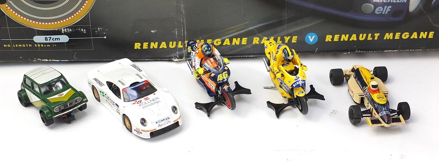 Scalextric World Rallye racing set with box together with three other Scalextric cars and two - Image 2 of 3