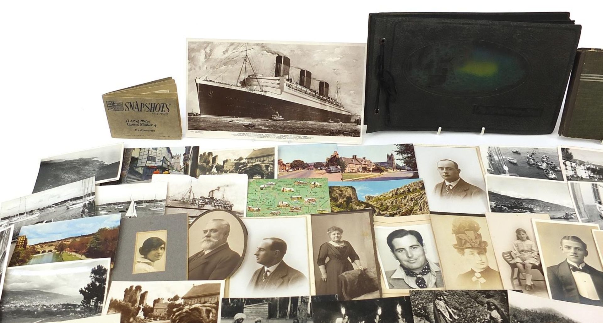 Collection of 19th century and later postcards and photographs, some arranged in albums, including - Image 2 of 16