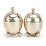 Deakin & Francis Ltd, pair of Victorian silver sifters with ball feet, 4.5cm high, 28.8g