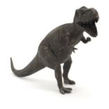 Patinated bronze tyrannosaurus rex, 45cm in length