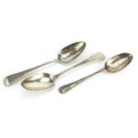 Duncan Urquhart & Naphtali Hart, pair of George III silver table spoons and one other, the pair