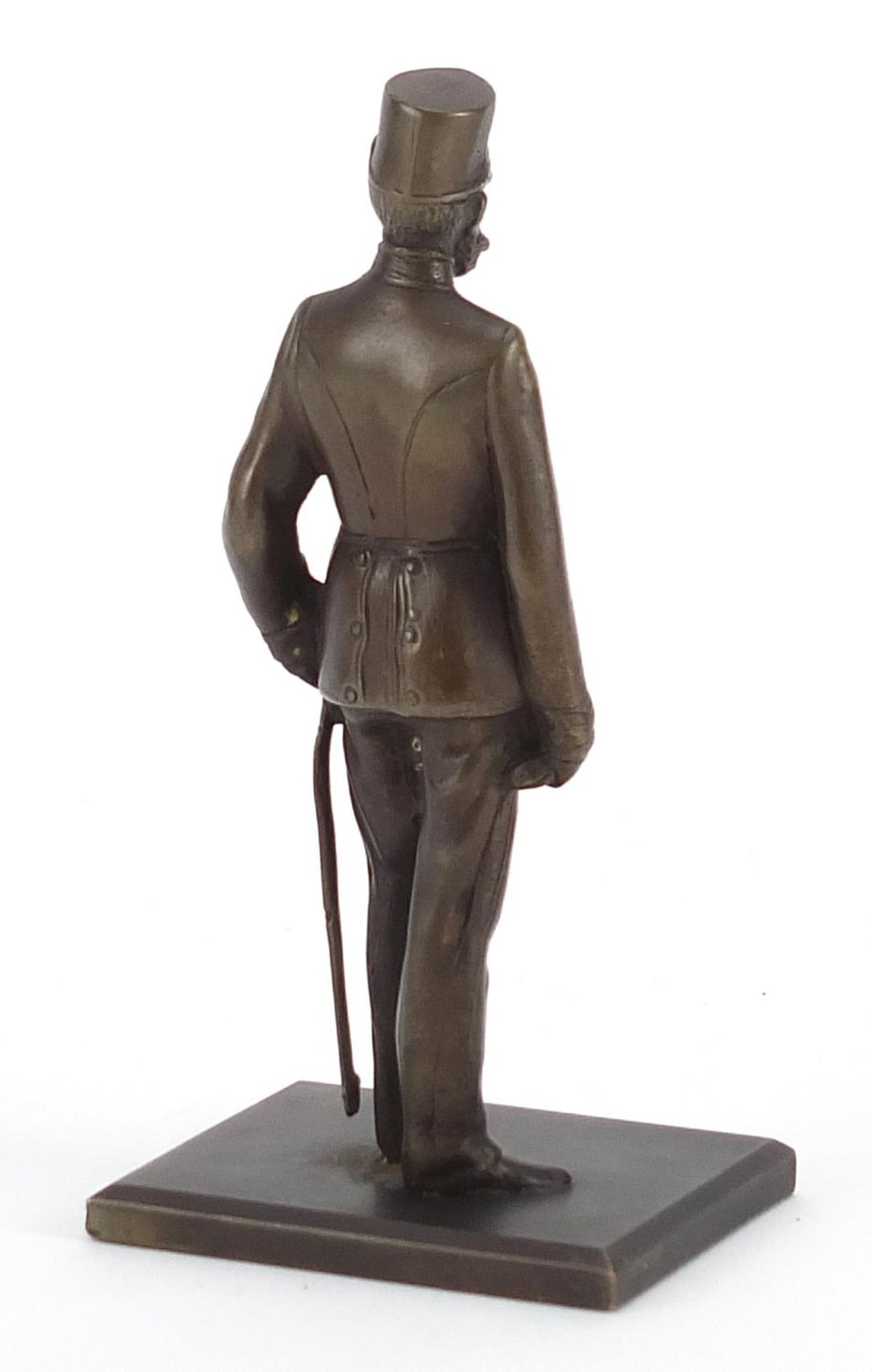 German military interest patinated bronze figure of Franz Joseph I impressed K & K Wien 1908 to - Image 2 of 4