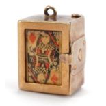 9ct gold deck of playing cards charm, 1.9cm high, 4.2g