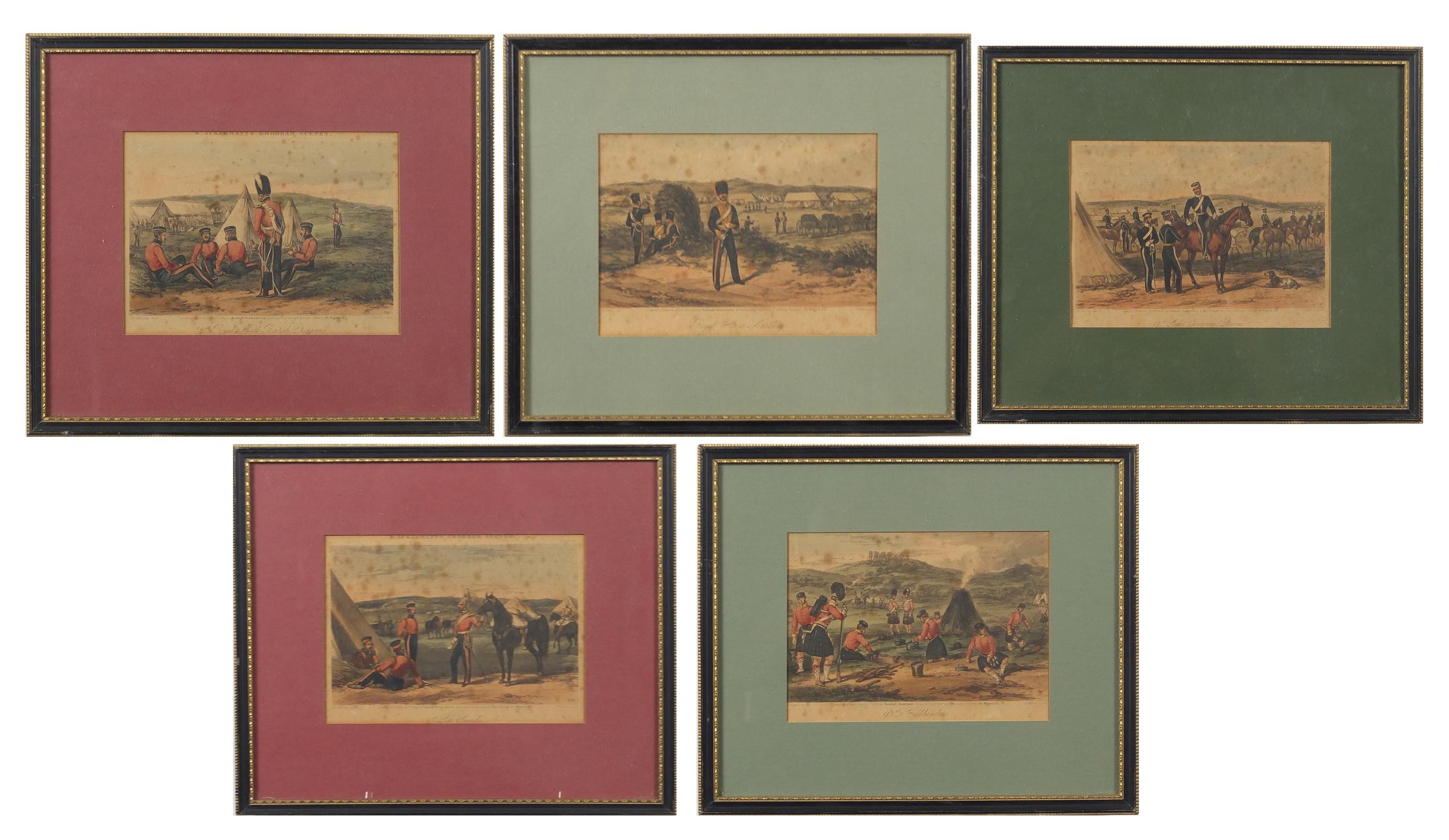 After Henry Martens - Five 19th century military interest prints in colour including 1st Life Guards