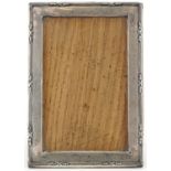 Edwardian rectangular silver photo frame, Birmingham 1918, with original oak easel back, 16cm x 11cm
