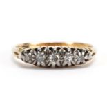 18ct gold diamond five stone ring, size N, 2.7g