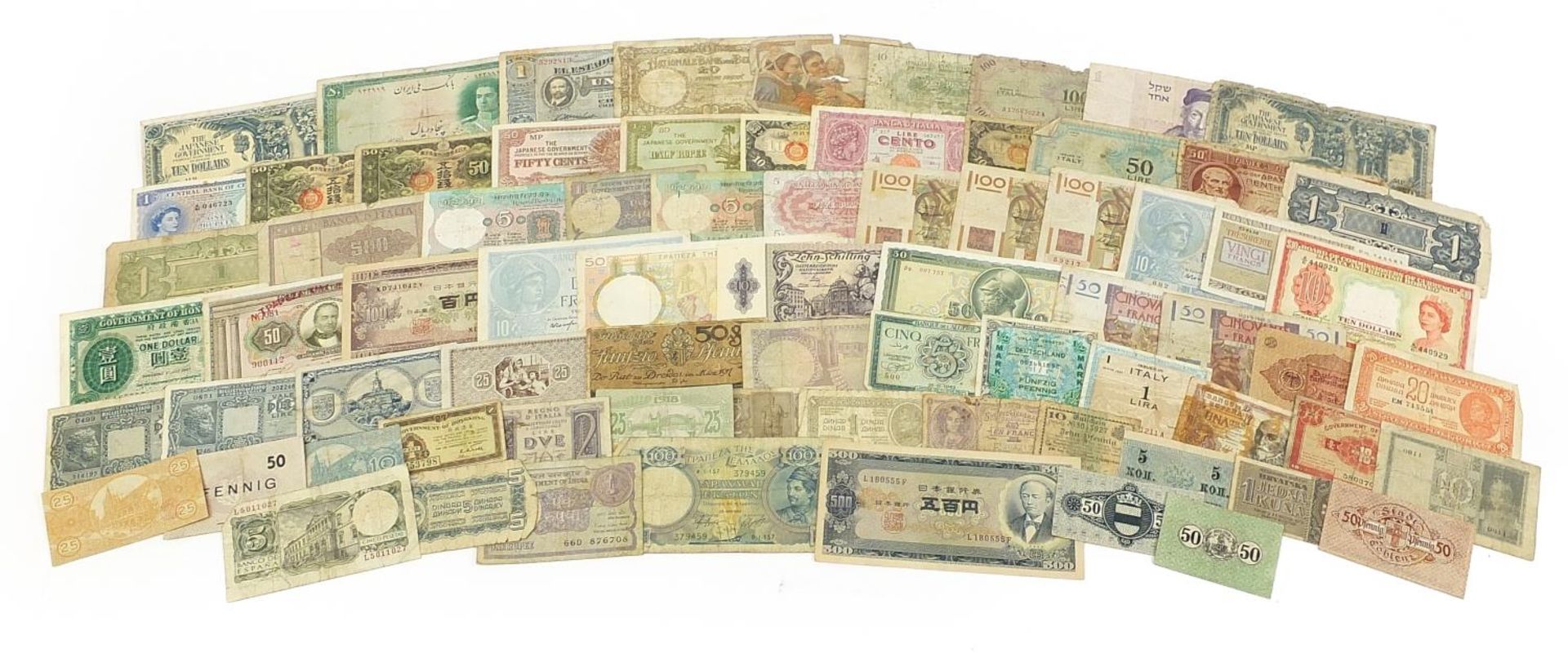 Collection of world banknotes