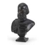 Military interest bronze bust of Garibaldi, 15cm high