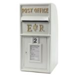 Elizabeth II style painted metal postbox, 65cm high