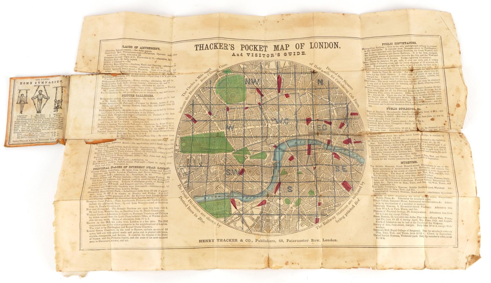Thacker's folding pocket map of London, Henry Thacker & Co Publishers, 48 Paternoster Row London, - Bild 2 aus 3