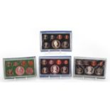 Four New Zealand proof coin sets each with silver dollars, comprising dates 1978, 1979, 1980 and