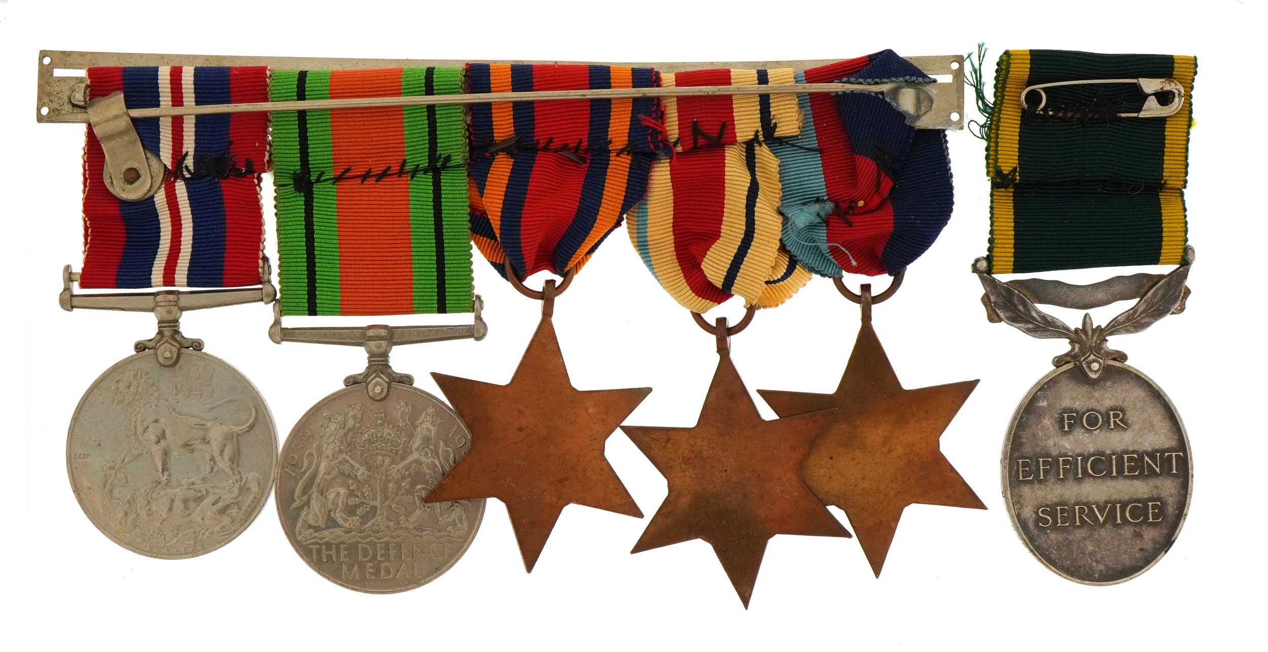 British military World War II six medal group including, Territorial Efficient Service medal awarded - Bild 2 aus 3