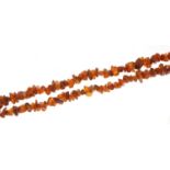 Natural amber string of beads, 110cm in length, 70g