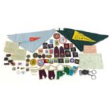 Boy Scouts collectables including badges, buckle and whistle