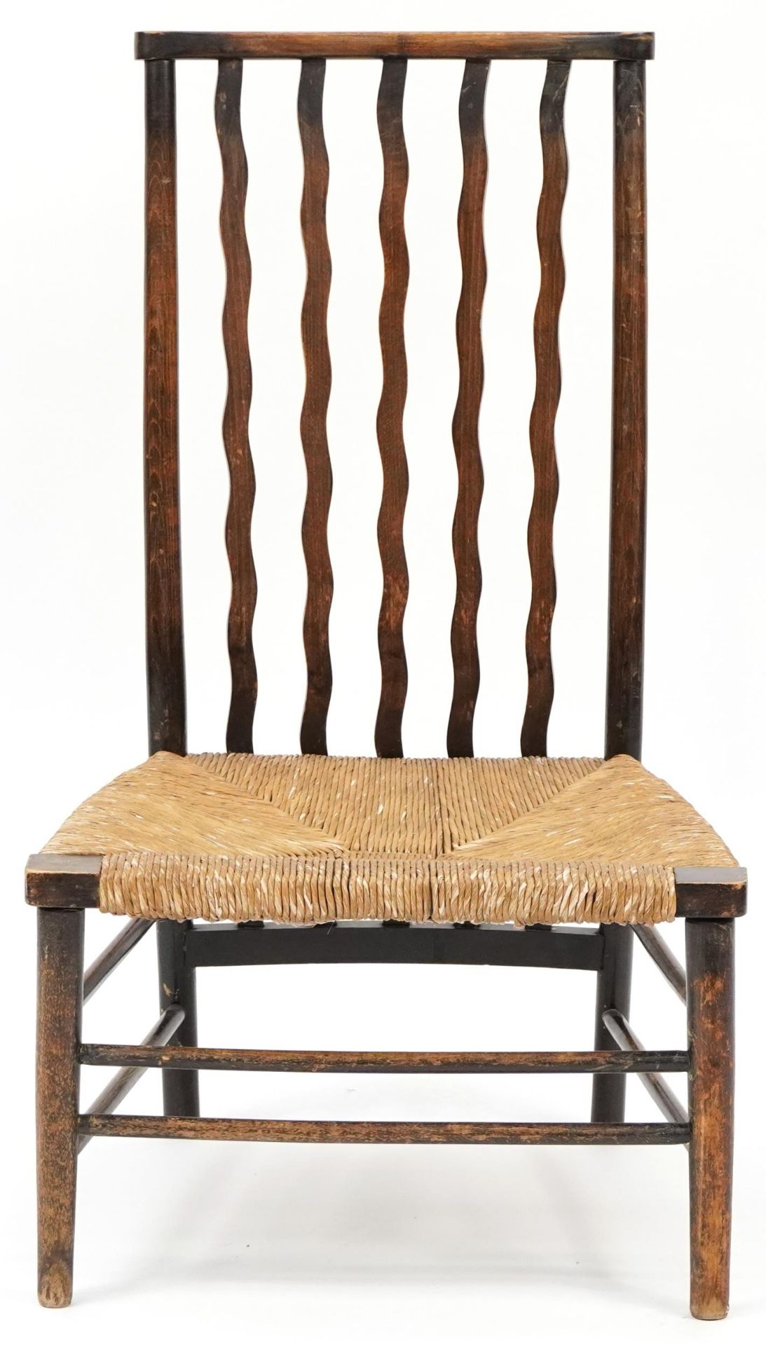 Morris & Co for Liberty & Co, fireside chair with rush seat, 84cm high - Bild 2 aus 3