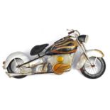 Metal 3D motorcycle wall plaque, 100cm in length