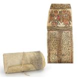 Ethiopian Tribal interest hand painted vellum healing scroll, 145cm in length