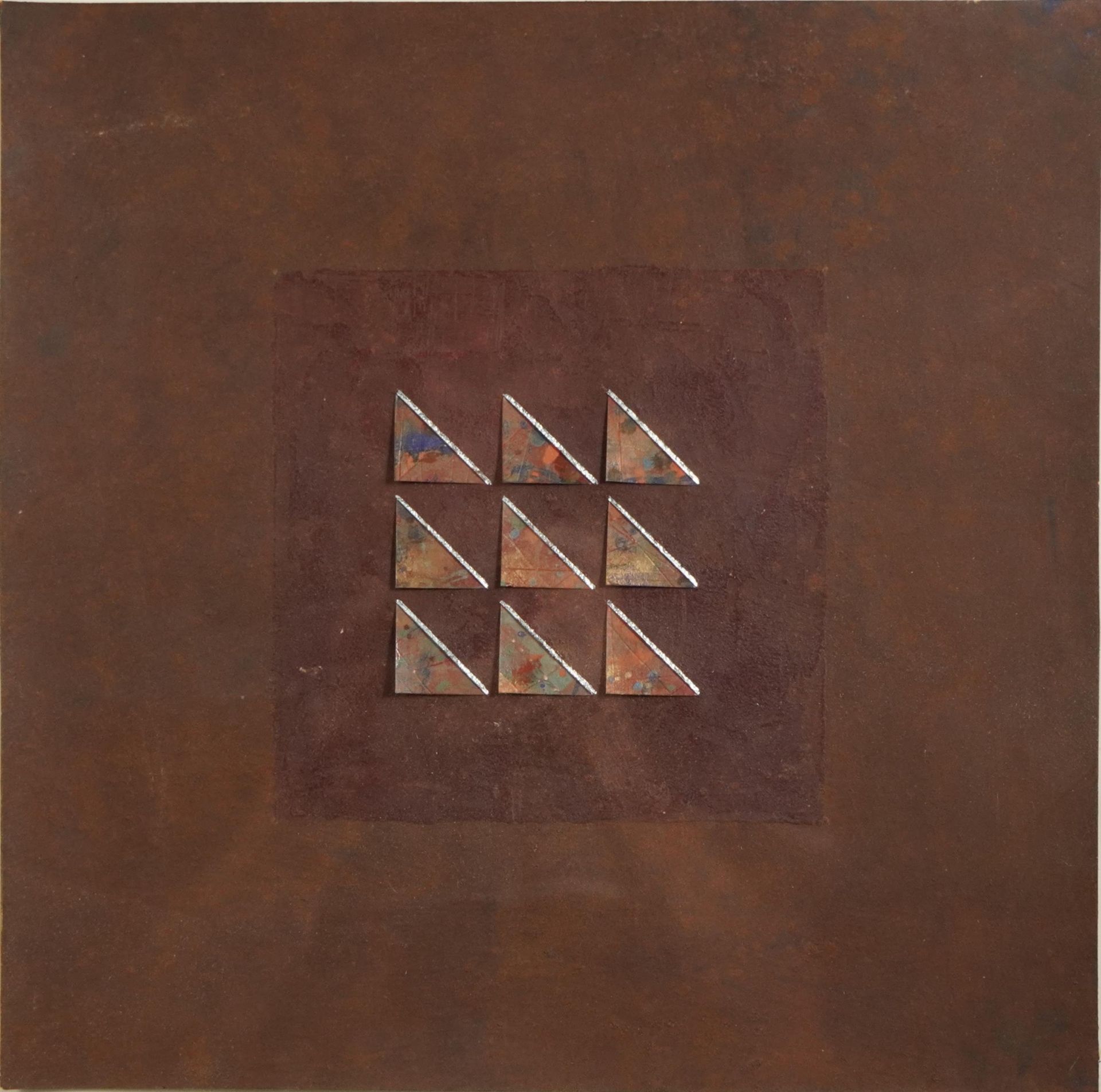 Helyne Jennings '89 - Slab II, mixed media and cut paper construction, Conservation Management label