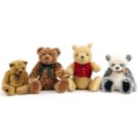 Four collectable teddy bears including Charlie bears, the largest 45cm high