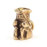 9ct gold Toby jug charm, 1.1cm high, 2.0g