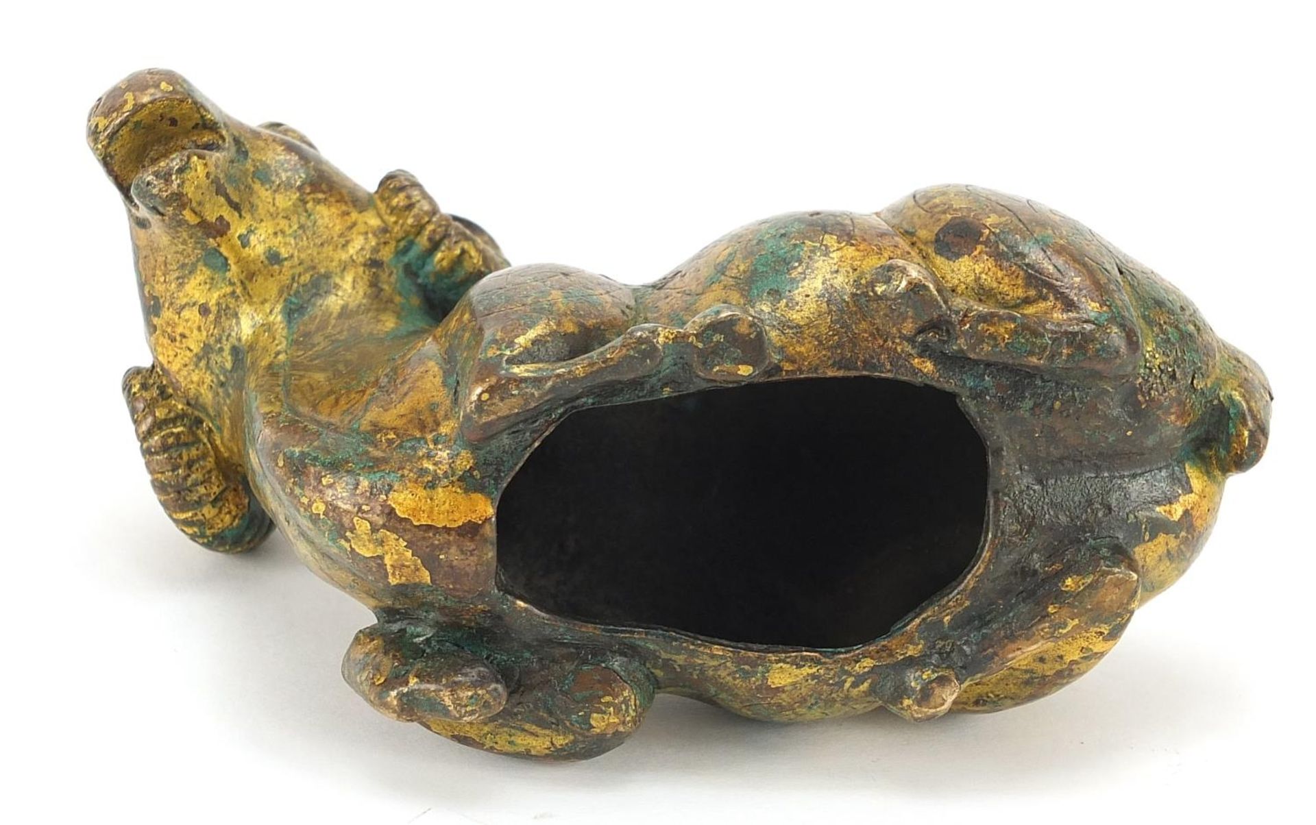 Chinese gilt bronze study of an archaic ram, 13cm in length - Image 3 of 3