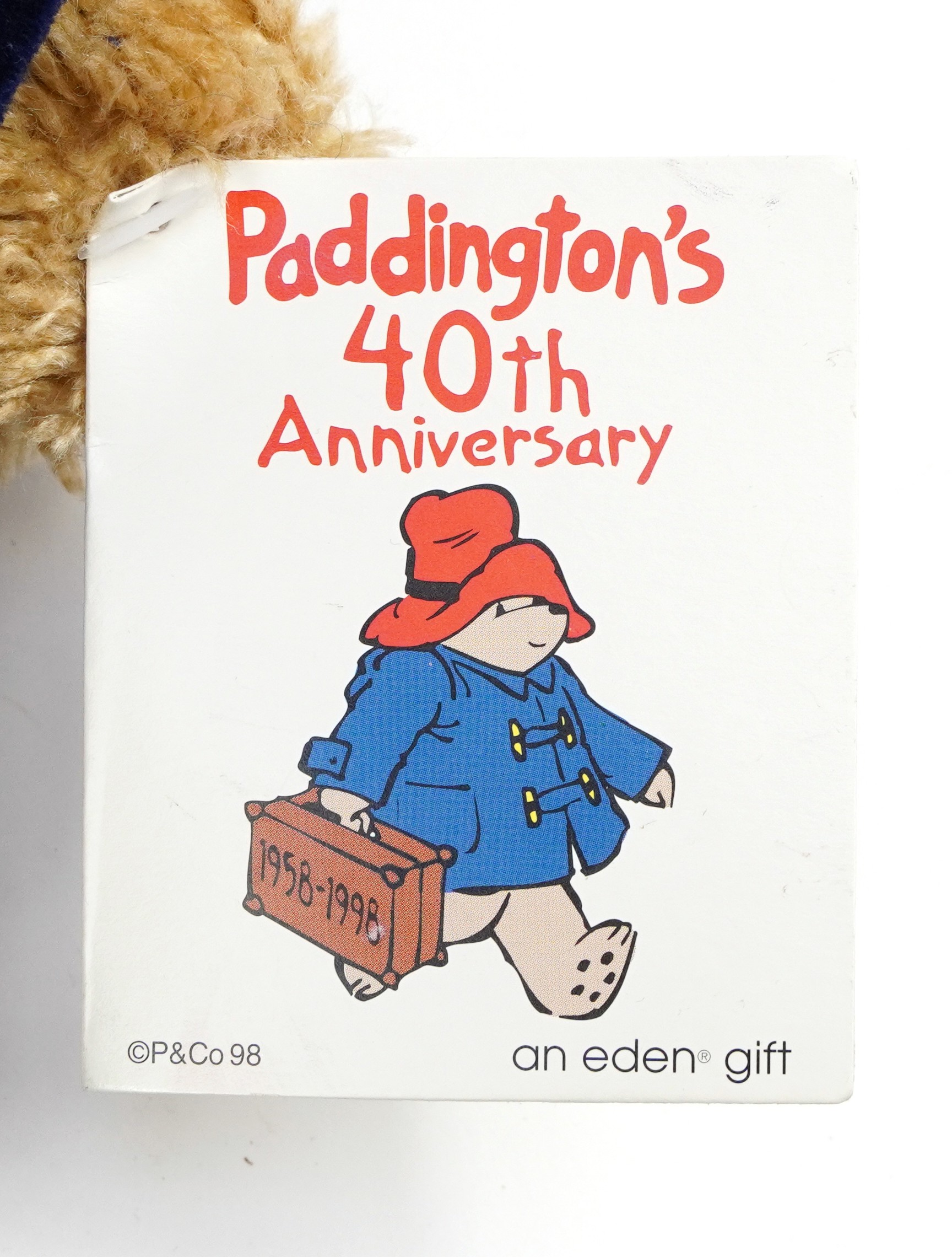 Vintage Paddington Bear with red boots and a 40th anniversary Paddington Bear, the largest 46cm high - Image 4 of 4