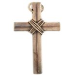 Silver cross pendant stamped C N 925, 6cm high, 16.6g