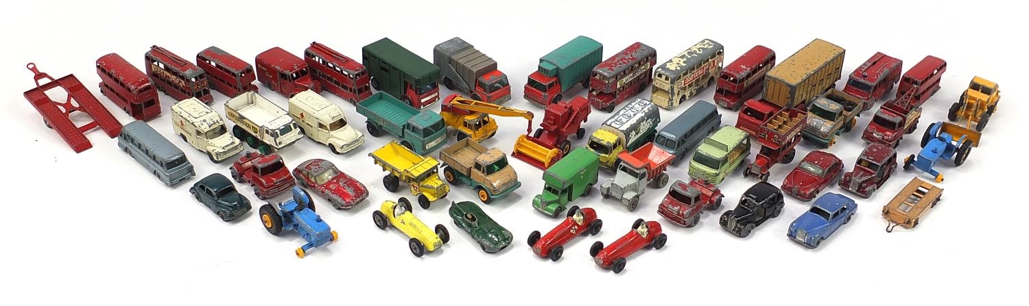 Collection of vintage Matchbox by Lesney diecast vehicles including three Maserati 4 CLT 1948s, D