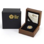 Elizabeth II 2011 Britannia 1/10 ounce gold proof coin with certificate numbered 721, case and box