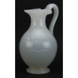 Victorian white opaline glass water jug, 24.5cm high