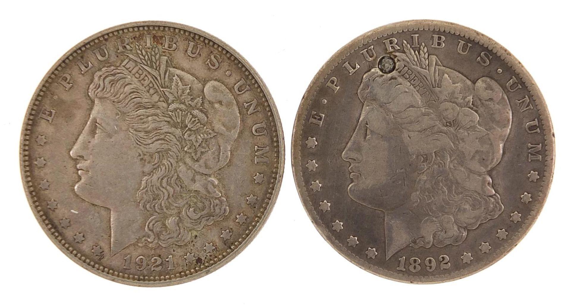 Two American dollars comprising dates 1892 and 1921 - Image 2 of 2