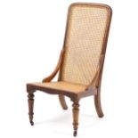 Antique French bergere side chair, 92cm high