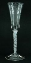18th century wine glass with multiple opaque twist stem, 19cm high