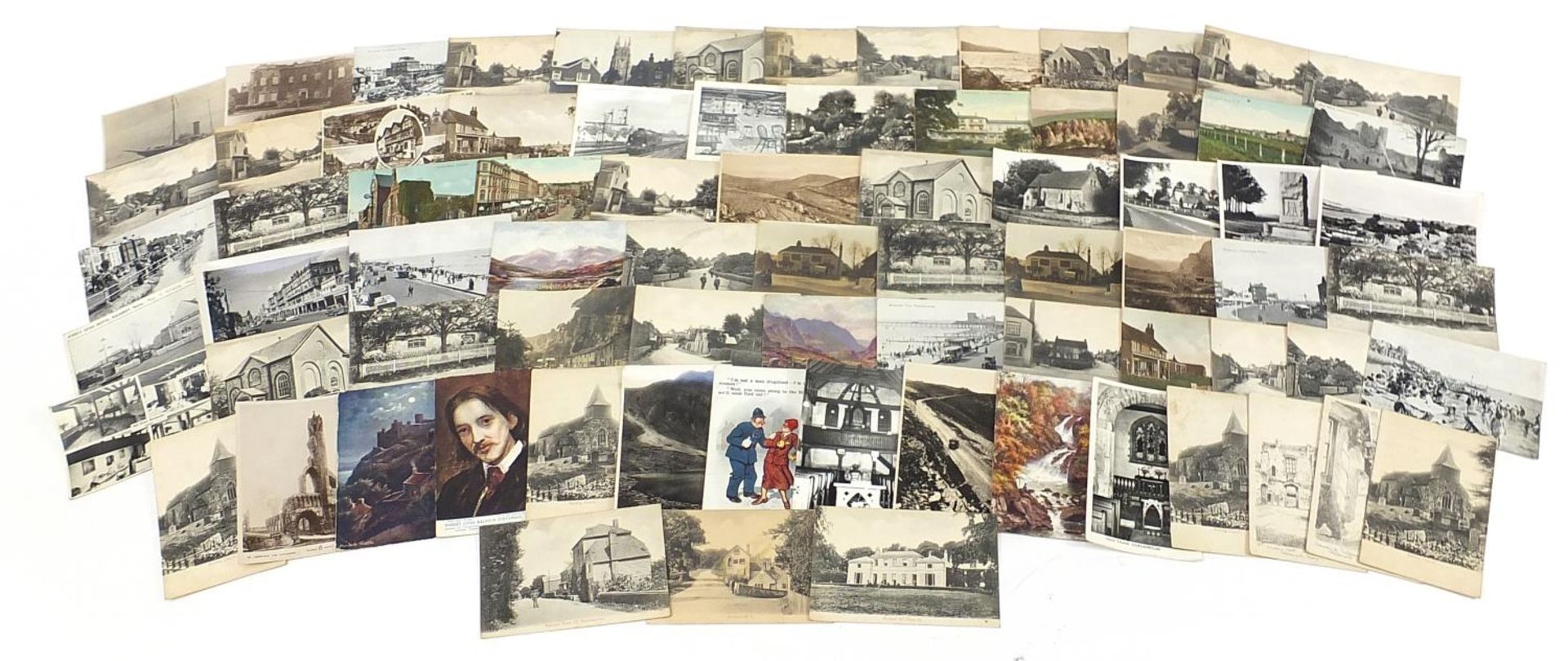 Social history, topographical and comical postcards including rural, photographic and Donald McGill