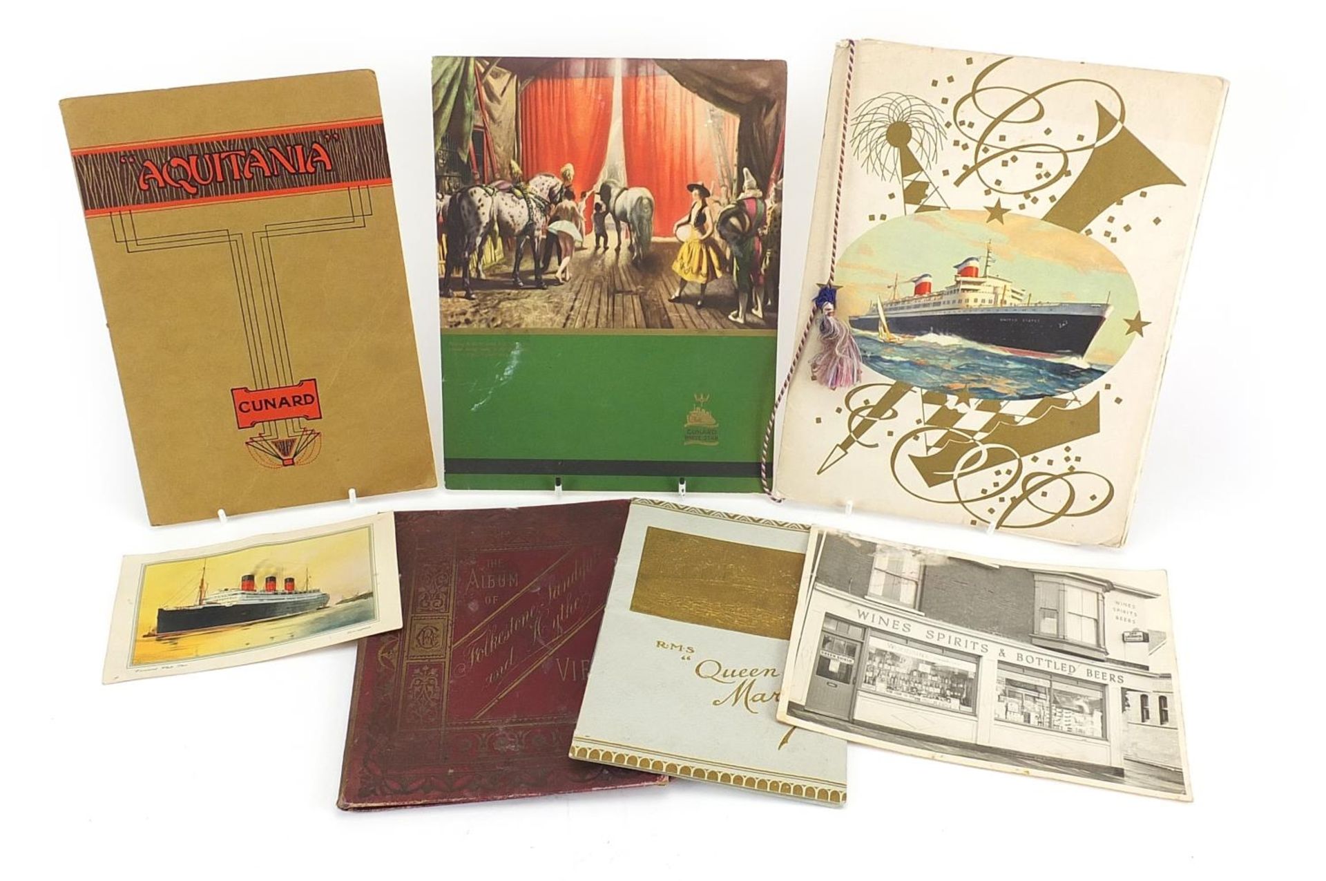Shipping collectables and ephemera including Aquitania Cunard