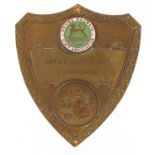 Railwayana interest British Railways Staff Association plaque engraved Arts & Crafts 1957 Jane