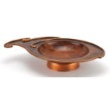 Sam Fanaroff, Arts & Crafts style copper fruit bowl with stylised border, impressed SF 89 around the