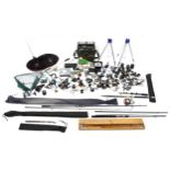 Large collection of vintage and later fishing tackle, telescopic fishing rods and reels, including