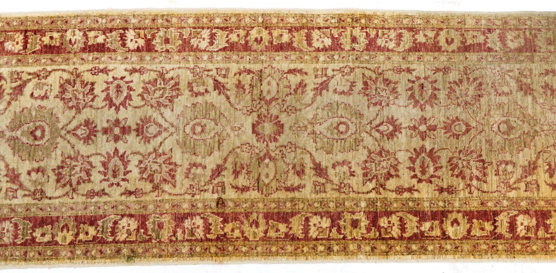 Afghan Ziegler cream and red ground carpet runner, 300cm x 78cm - Image 3 of 6