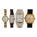 Four ladies and gentlemen's wristwatches including Rotary and Christopher Ward