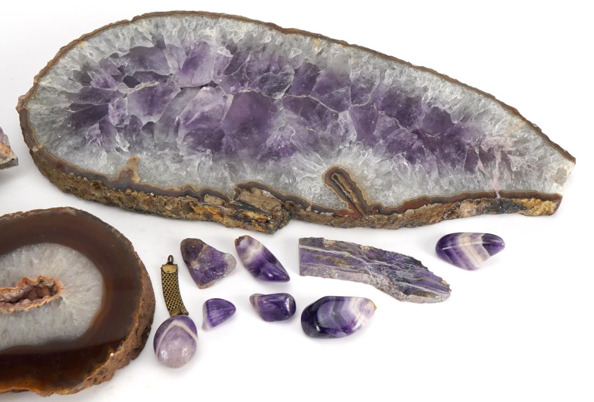 Rocks and crystals including polished amethyst block, 30.5cm high - Image 3 of 3