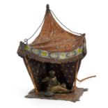 Franz Xaver Bergmann, early 20th century Austrian cold painted bronze table lamp in the form of a