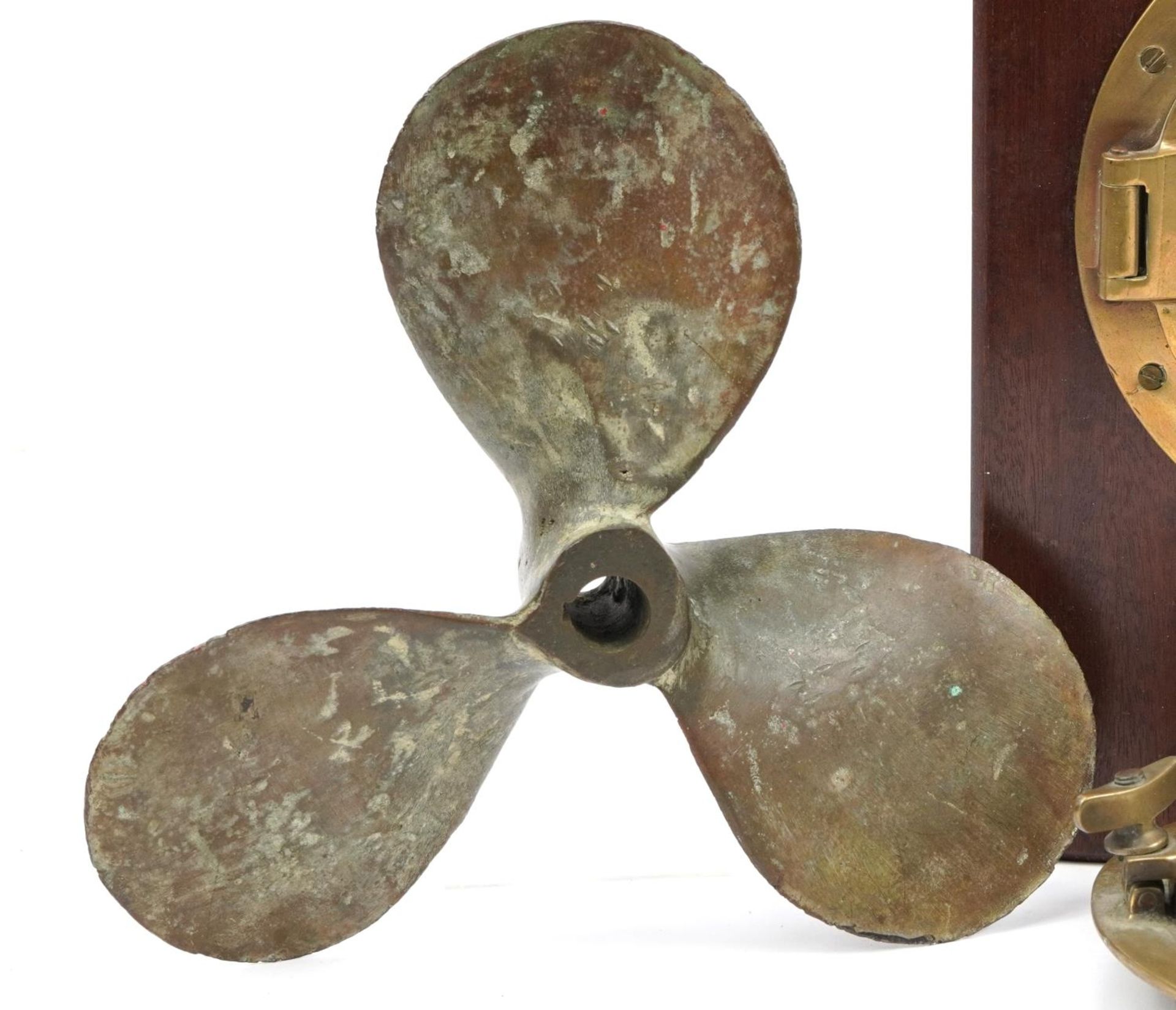 Shippinng interest set of four Simpson Lawrence of Glasgow, bronze portholes and a bronze propeller, - Image 2 of 5