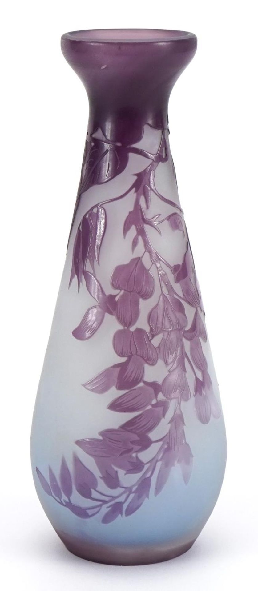 Emile Galle, early 20th century French cameo glass vase decorated with fuchsias, 20.5cm high