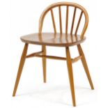 Vintage Ercol light elm dressing table chair, 63cm high