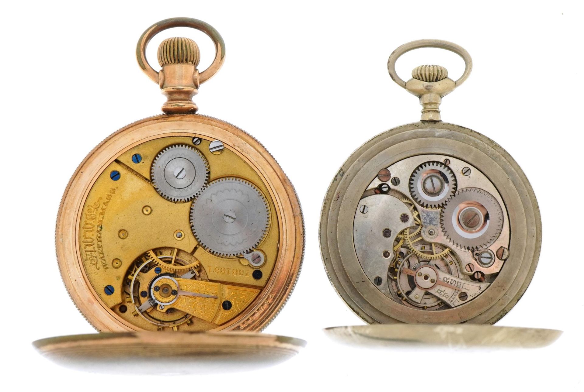 Two gentlemen's pocket watches comprising full hunter Waltham and Thomas Russell and two silver - Image 3 of 4